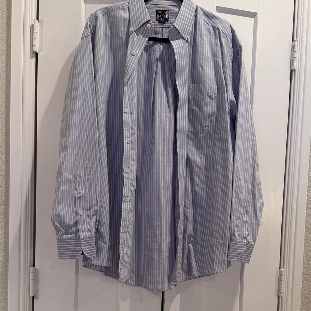 Jos. A. Bank Blue Striped Button Down Shirt